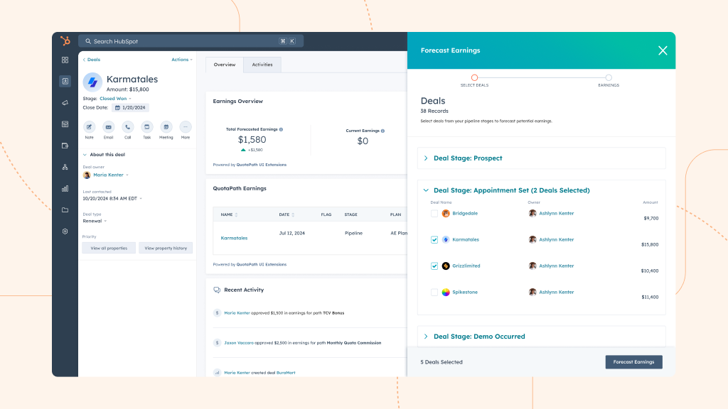 hubspot forecasting earnings