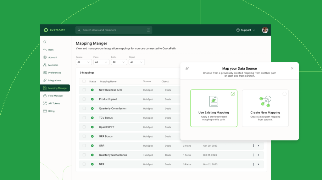 mapping manager data syncs in quotapath