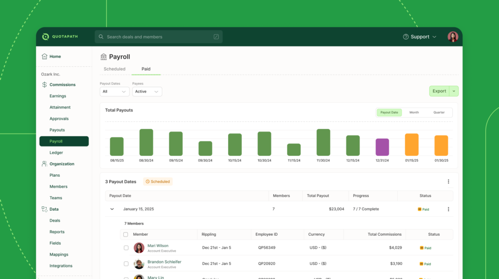 rippling integration compensation management with quotapath