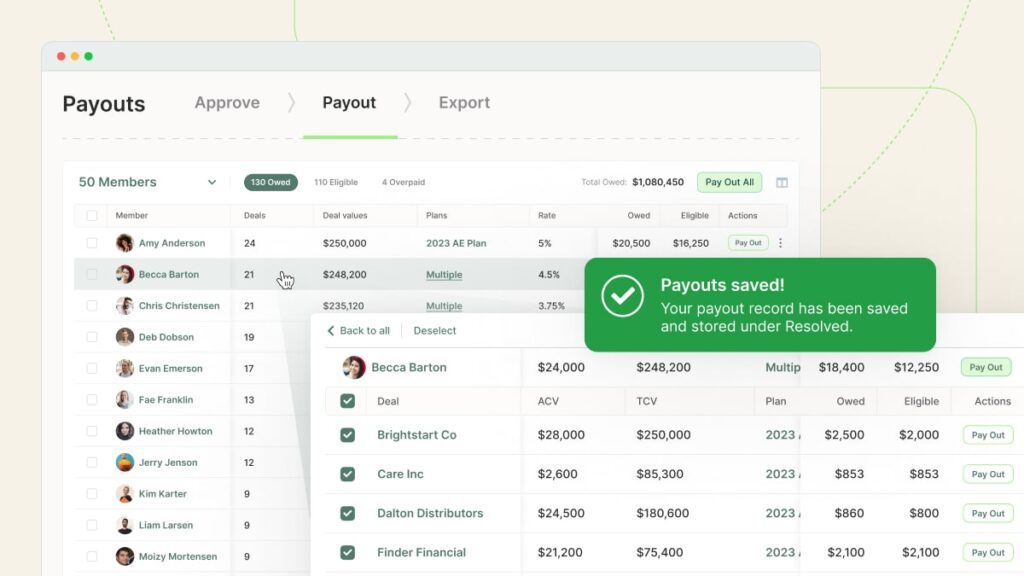 streamlined commission payouts in QuotaPath
