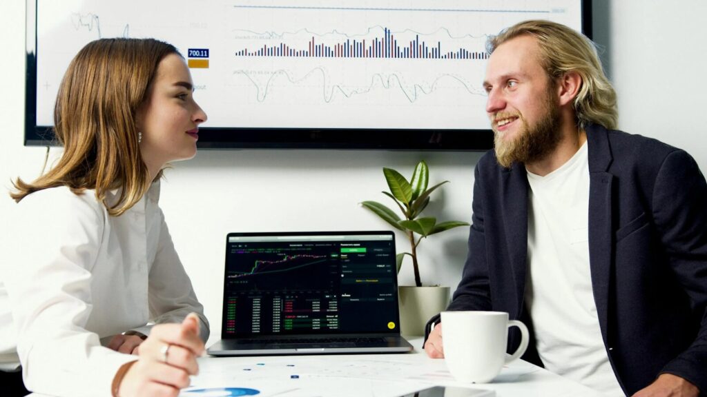 two people meeting over a laptop